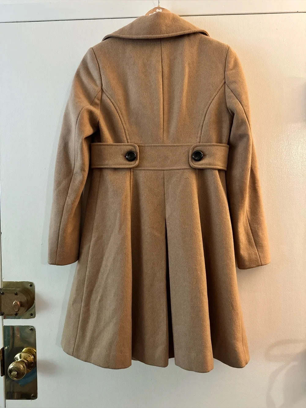 MODA International Wool-Blend Double-Breasted Camel Coat Size 2